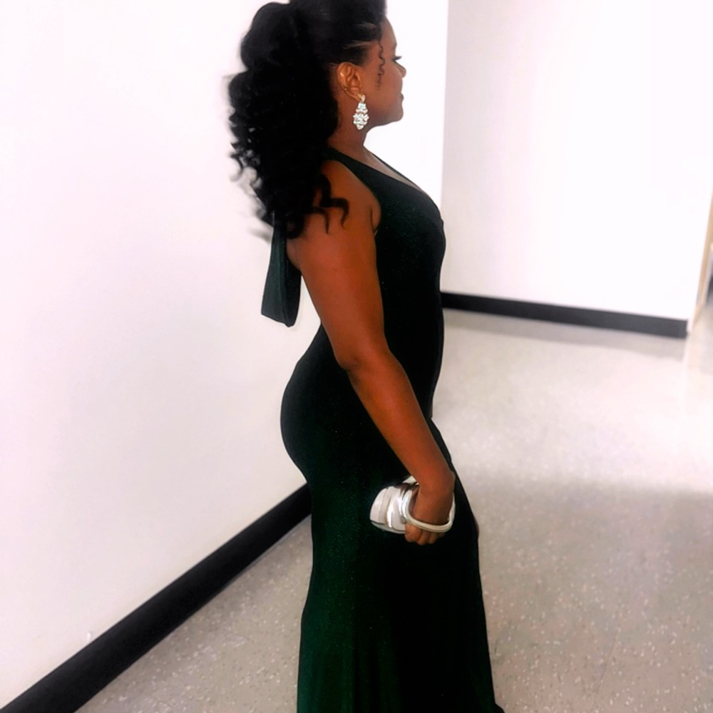 Fashion Nova One Shoulder Green Dress